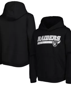 Youth Black Las Vegas Raiders Take the Lead Pullover Hoodie -MLB Shop 6189328 ALT