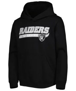 Youth Black Las Vegas Raiders Take the Lead Pullover Hoodie -MLB Shop 6189328 ALT2