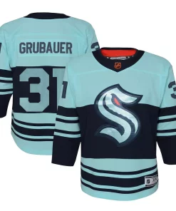 Youth Philipp Grubauer Teal Seattle Kraken Special Edition 2.0 Premier Player Jersey