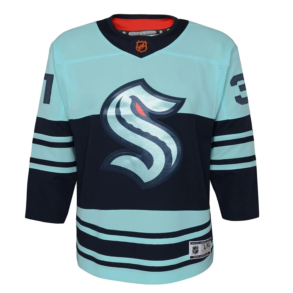 Youth Philipp Grubauer Teal Seattle Kraken Special Edition 2.0 Premier Player Jersey 3 Youth Philipp Grubauer Teal Seattle Kraken Special Edition 2.0 Premier Player Jersey - Image 3