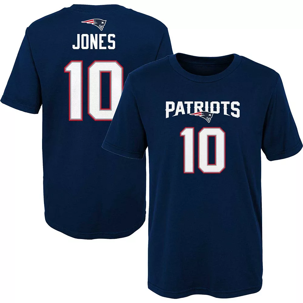 Preschool Mac Jones Navy New England Patriots Mainliner Player Name & Number T-Shirt 1 Preschool Mac Jones Navy New England Patriots Mainliner Player Name & Number T-Shirt