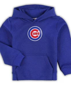 Toddler Royal Chicago Cubs Team Primary Logo Fleece Pullover Hoodie
