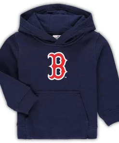 Toddler Navy Boston Red Sox Team Primary Logo Fleece Pullover Hoodie