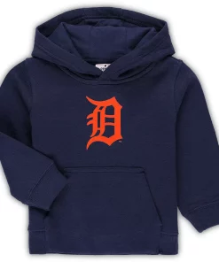 Toddler Navy Detroit Tigers Team Primary Logo Fleece Pullover Hoodie