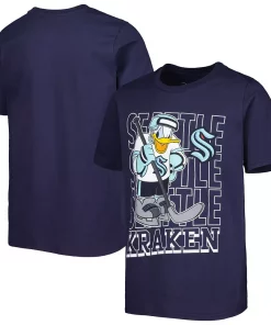 Youth Deep Sea Blue Seattle Kraken Disney Donald Duck Three-Peat T-Shirt