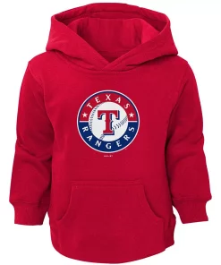 Toddler Red Texas Rangers Primary Logo Pullover Hoodie