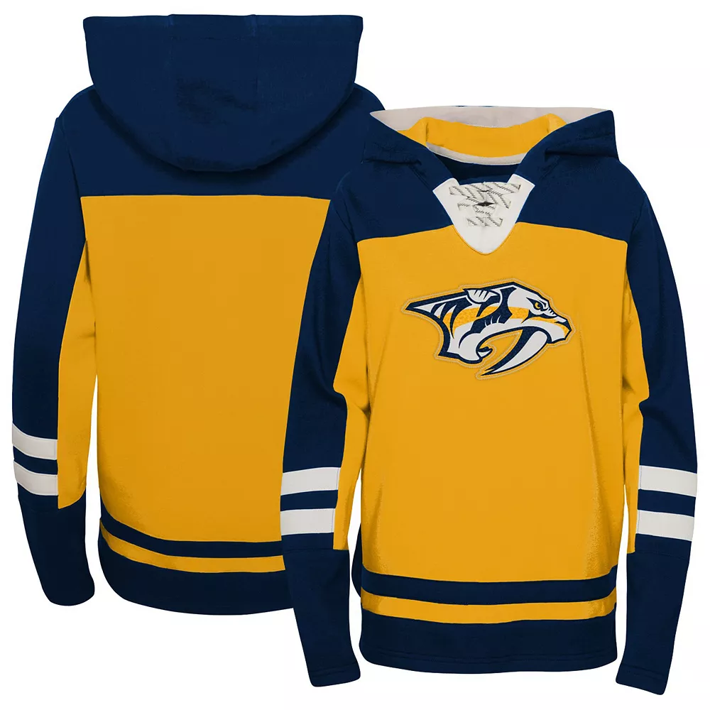Preschool Gold Nashville Predators Ageless Revisited Lace-Up V-Neck Pullover Hoodie 1 Preschool Gold Nashville Predators Ageless Revisited Lace-Up V-Neck Pullover Hoodie