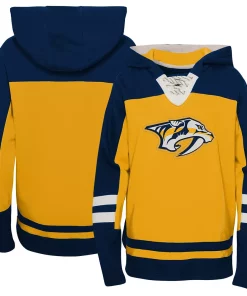 Alternative view of Preschool Gold Nashville Predators Ageless Revisited Lace-Up V-Neck Pullover Hoodie