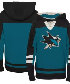 Preschool Teal San Jose Sharks Ageless Revisited Lace-Up V-Neck Pullover Hoodie