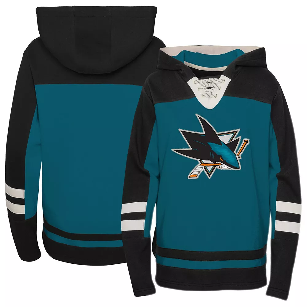 Preschool Teal San Jose Sharks Ageless Revisited Lace-Up V-Neck Pullover Hoodie 2 Preschool Teal San Jose Sharks Ageless Revisited Lace-Up V-Neck Pullover Hoodie - Image 2