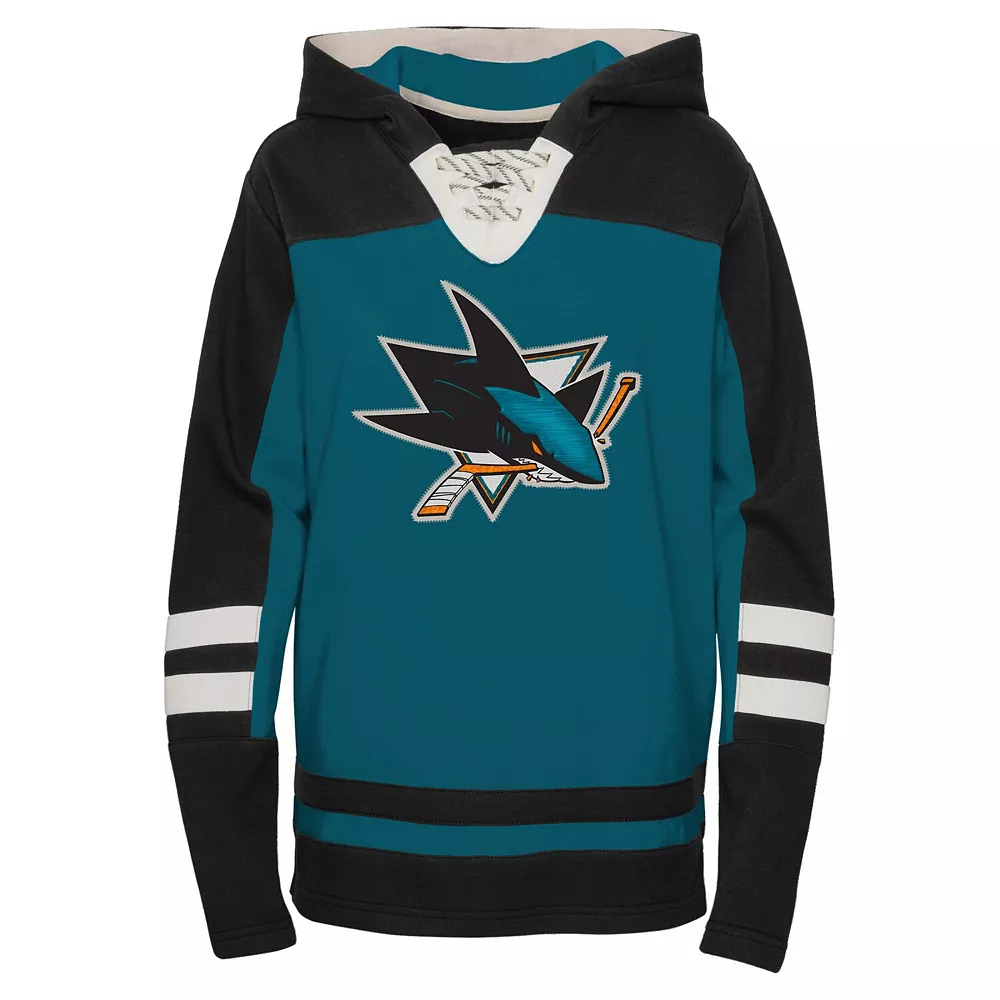 Preschool Teal San Jose Sharks Ageless Revisited Lace-Up V-Neck Pullover Hoodie 3 Preschool Teal San Jose Sharks Ageless Revisited Lace-Up V-Neck Pullover Hoodie - Image 3